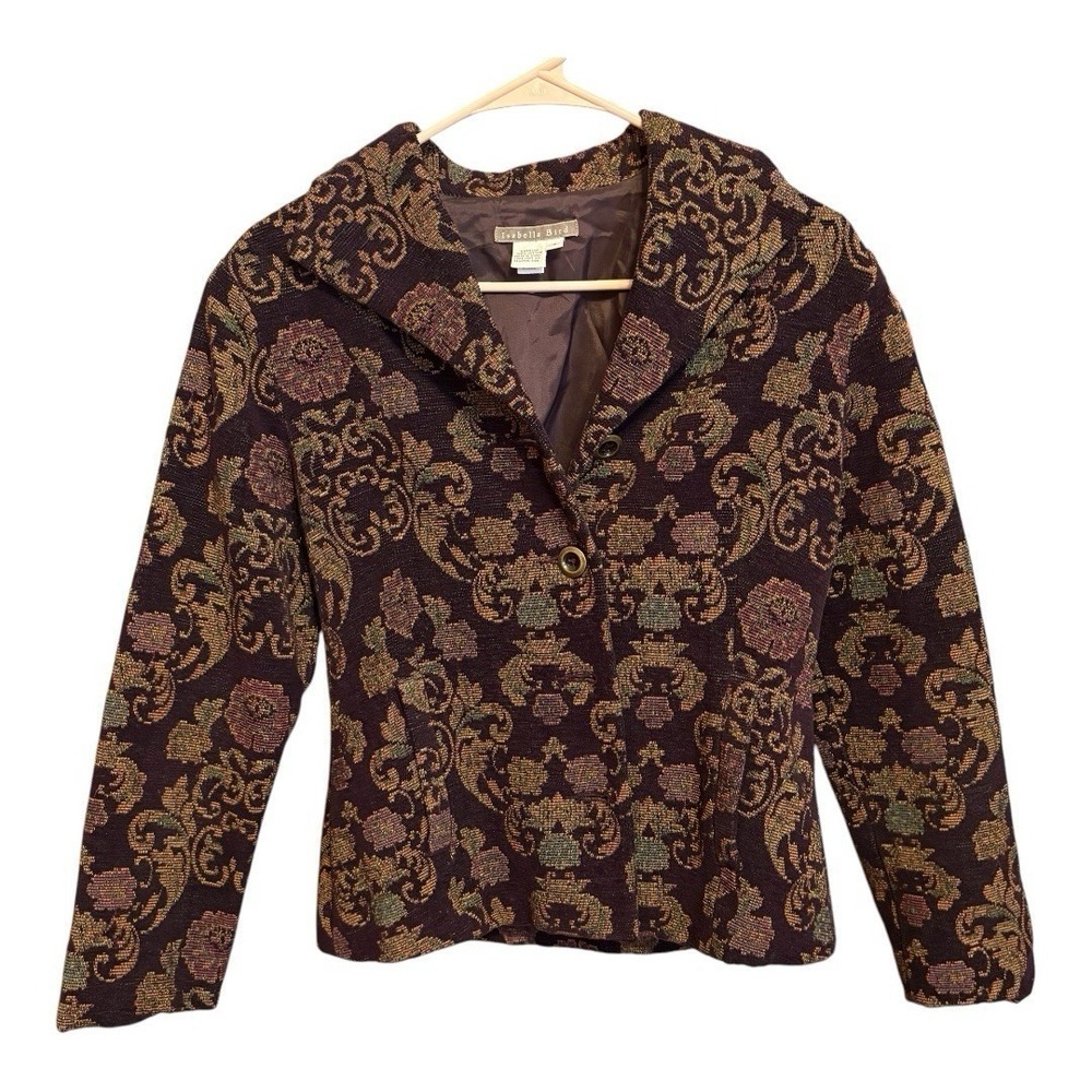 Isabella‎ Bird Womens Jacket | Size 4 | Floral Button Front Long Sleeve Pockets